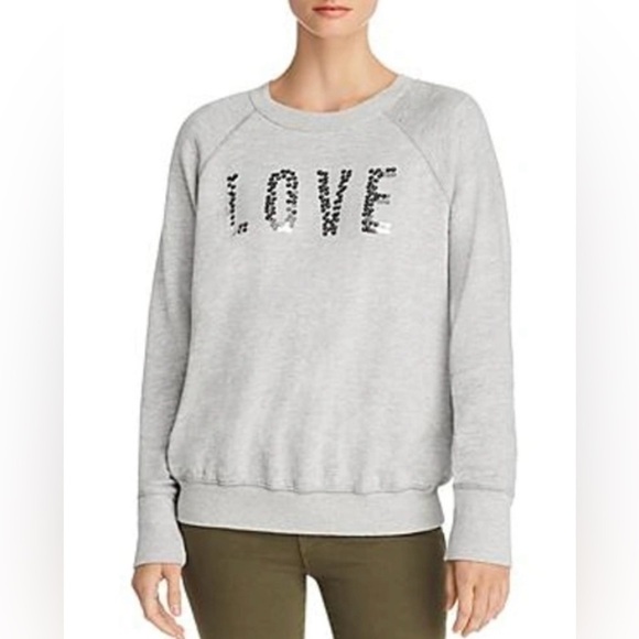 Sundry Tops - Sundry Love Sequin Embellished Raglan Pullover Sweatshirt Size Small